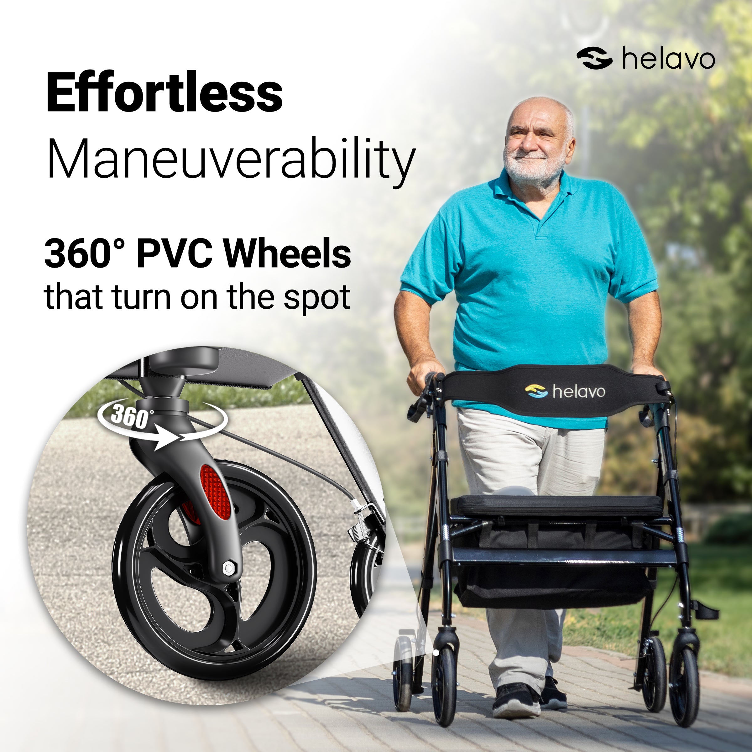 Heavy-duty rollator extra wide H1050 black