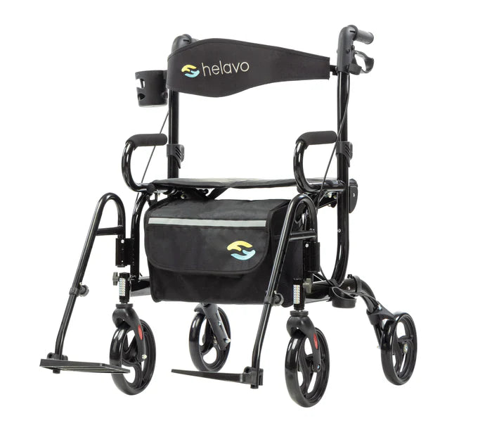 2 in 1 Rollator & Wheelchair Combo H1070 Black