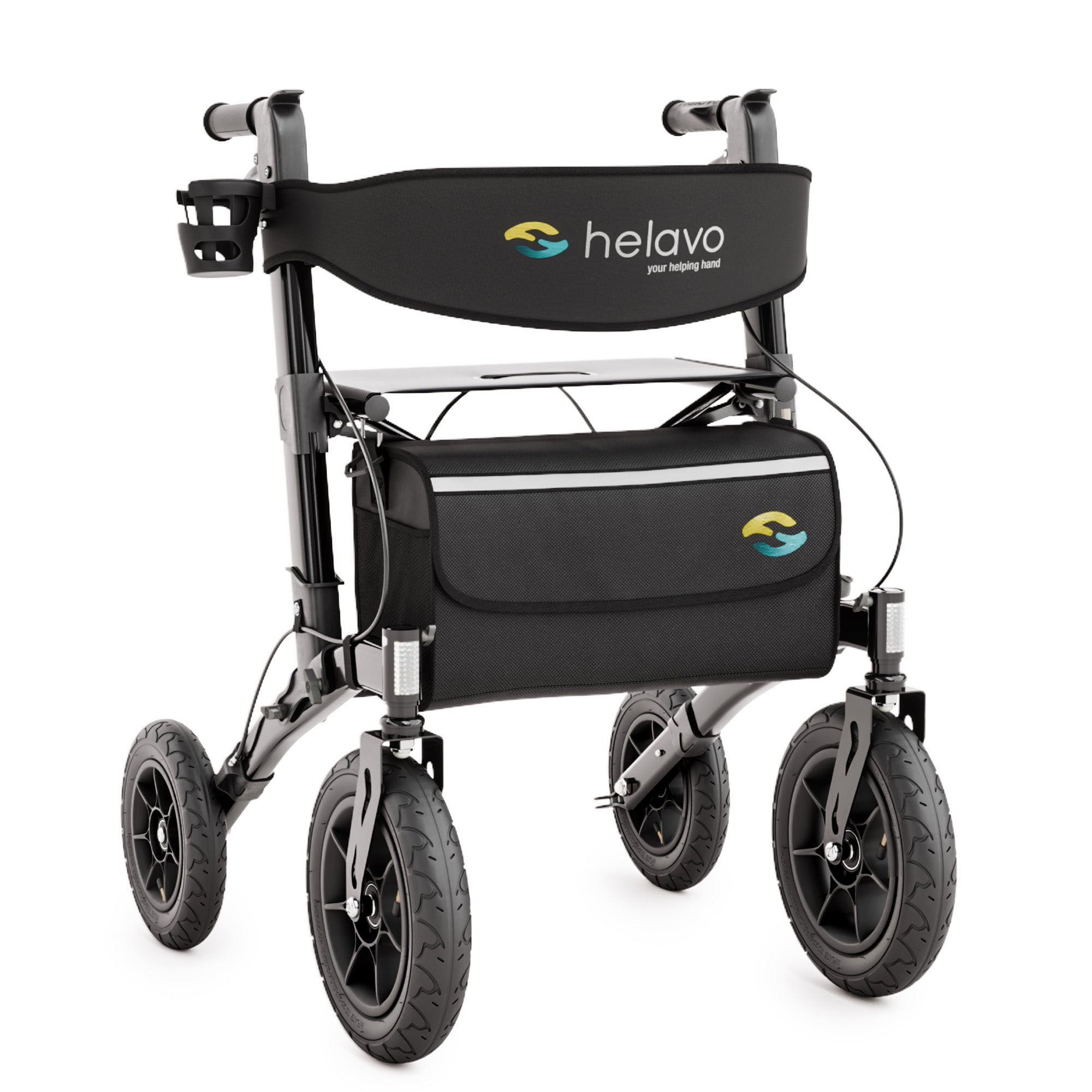 All Terrain Walker, 12" Pneumatic Tires, Outdoor Rollator Walker (H1040)