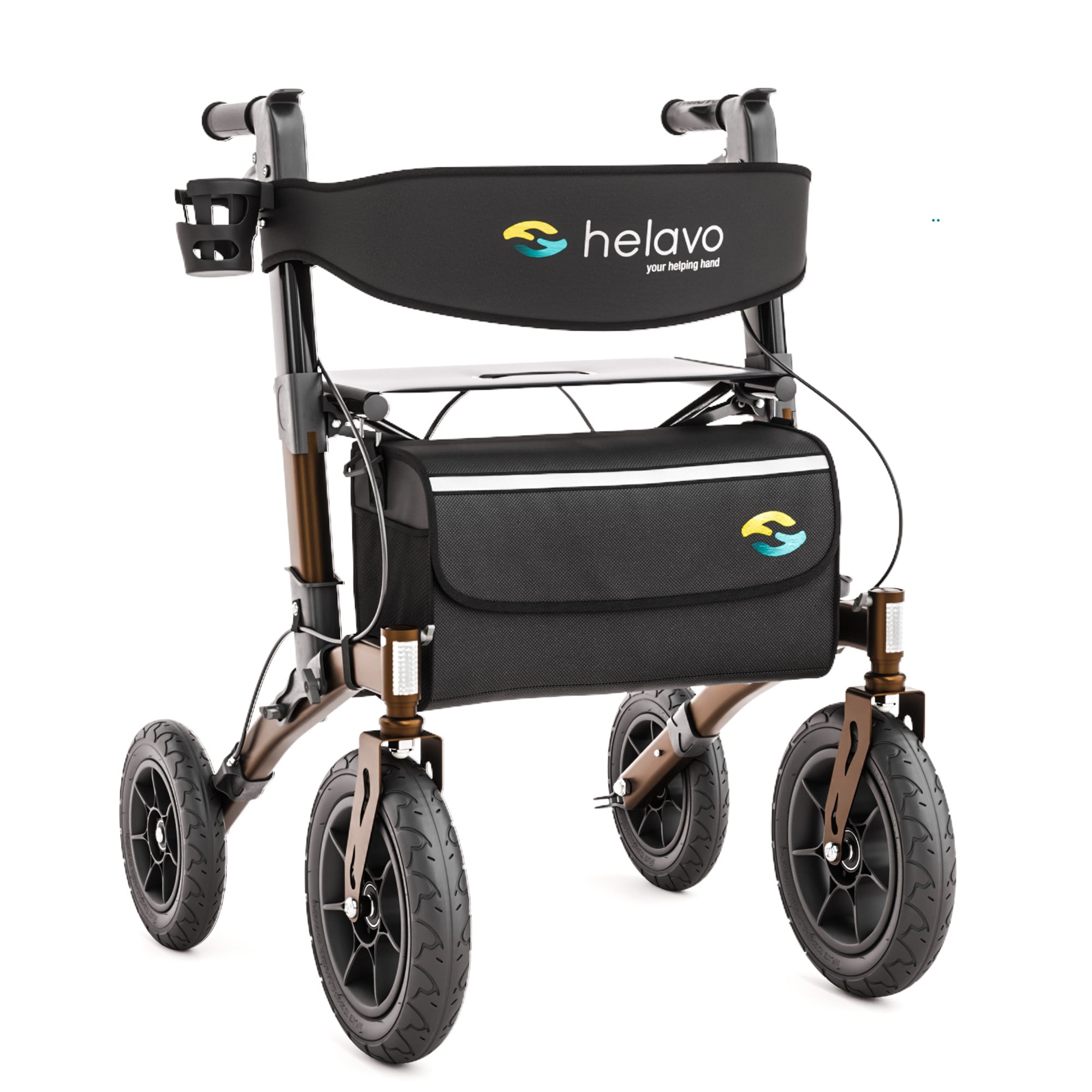 All Terrain Walker, 12" Solid Rubber Tires, Outdoor Rollator Walker (H1140)