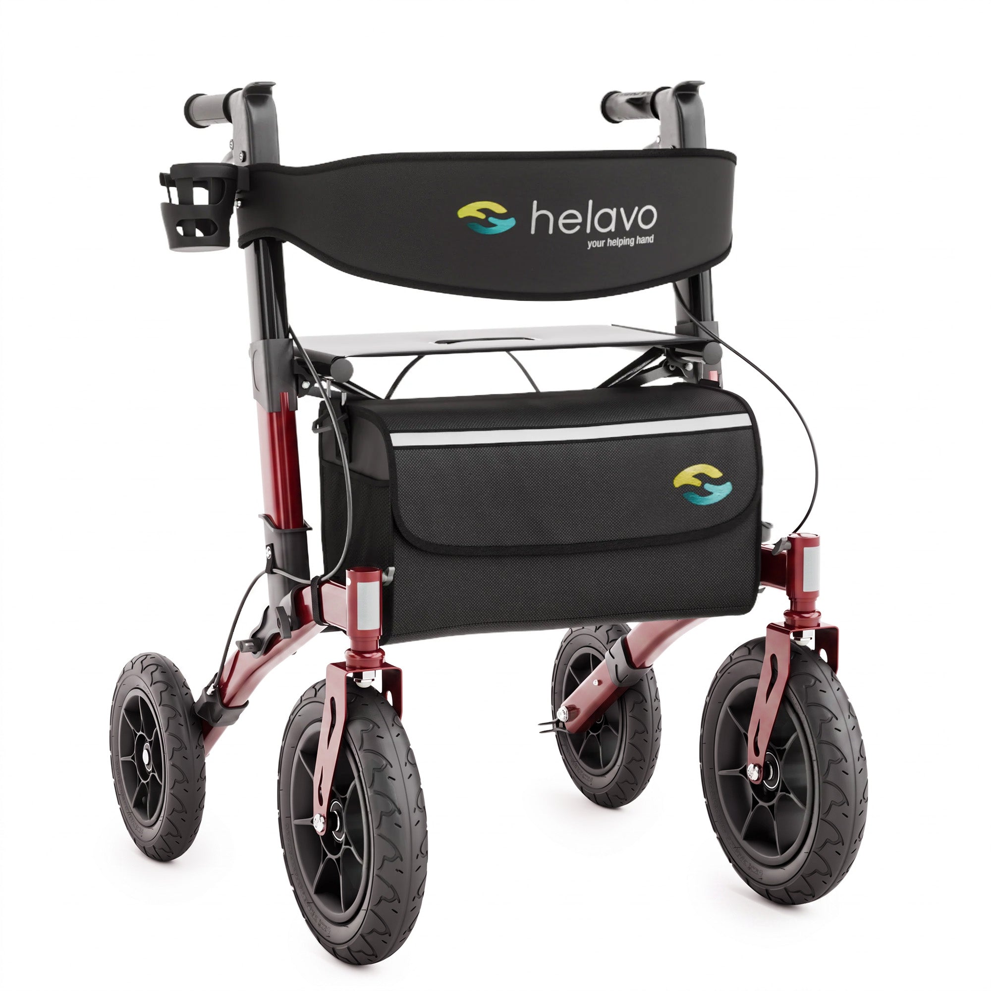 All Terrain Walker, 12" Solid Rubber Tires, Outdoor Rollator Walker (H1140)