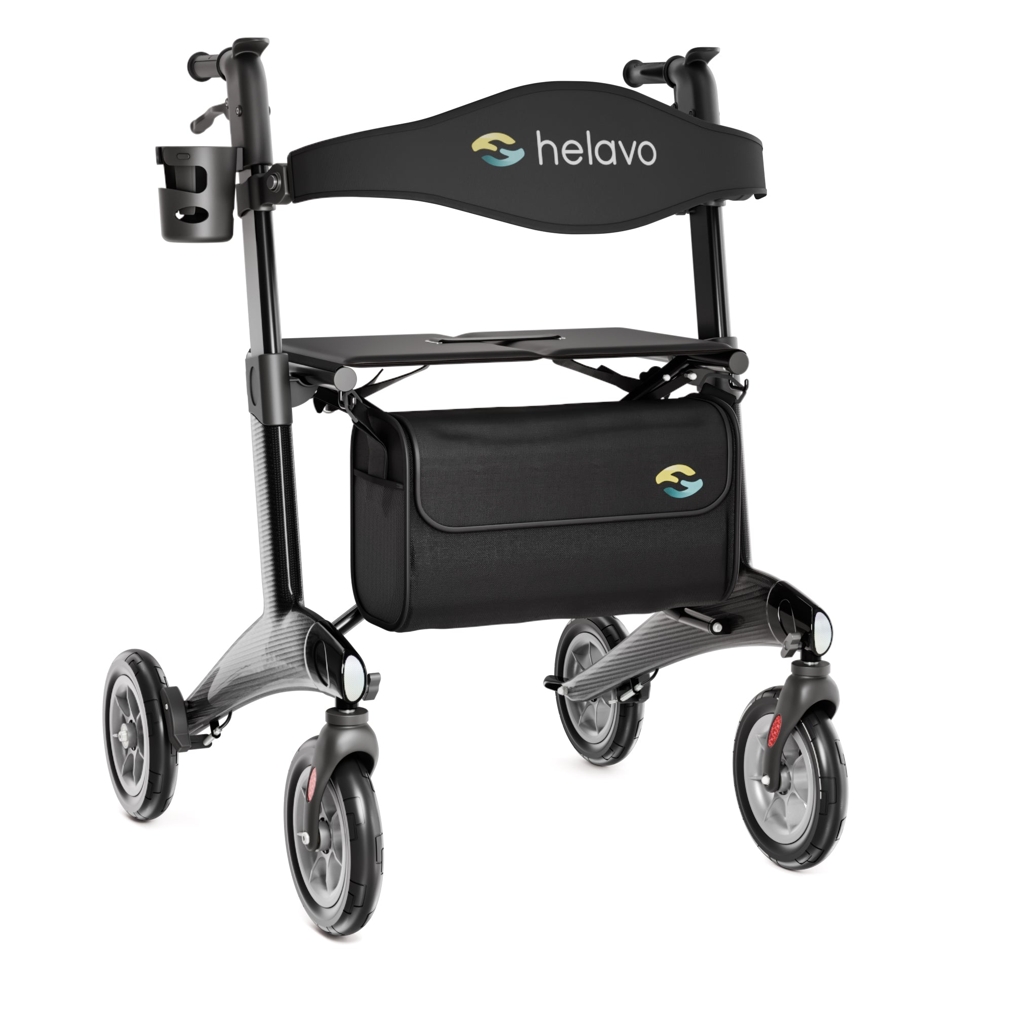 Carbon Ultralight Rollator Walker, 300 lb Capacity, 12.3 lbs (H1210)