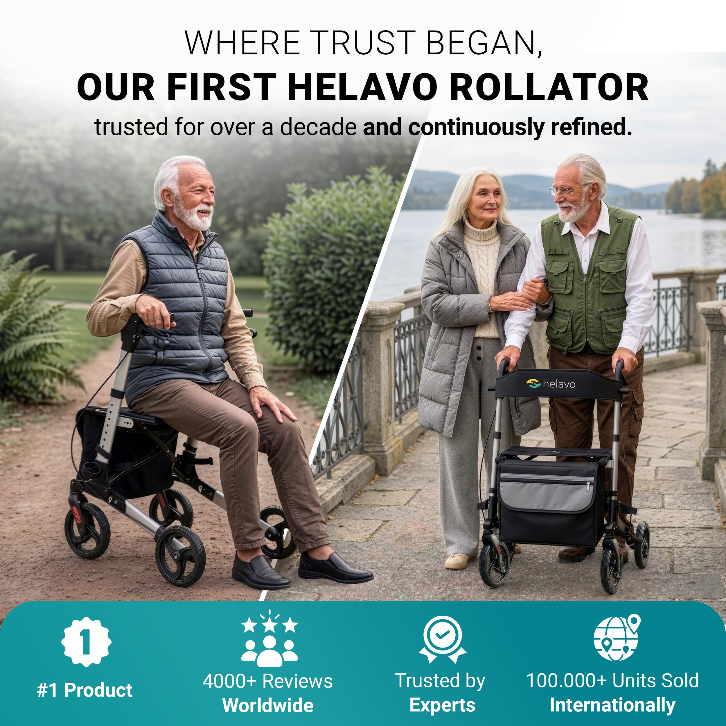 All-round foldable standard rollator H1010 Series