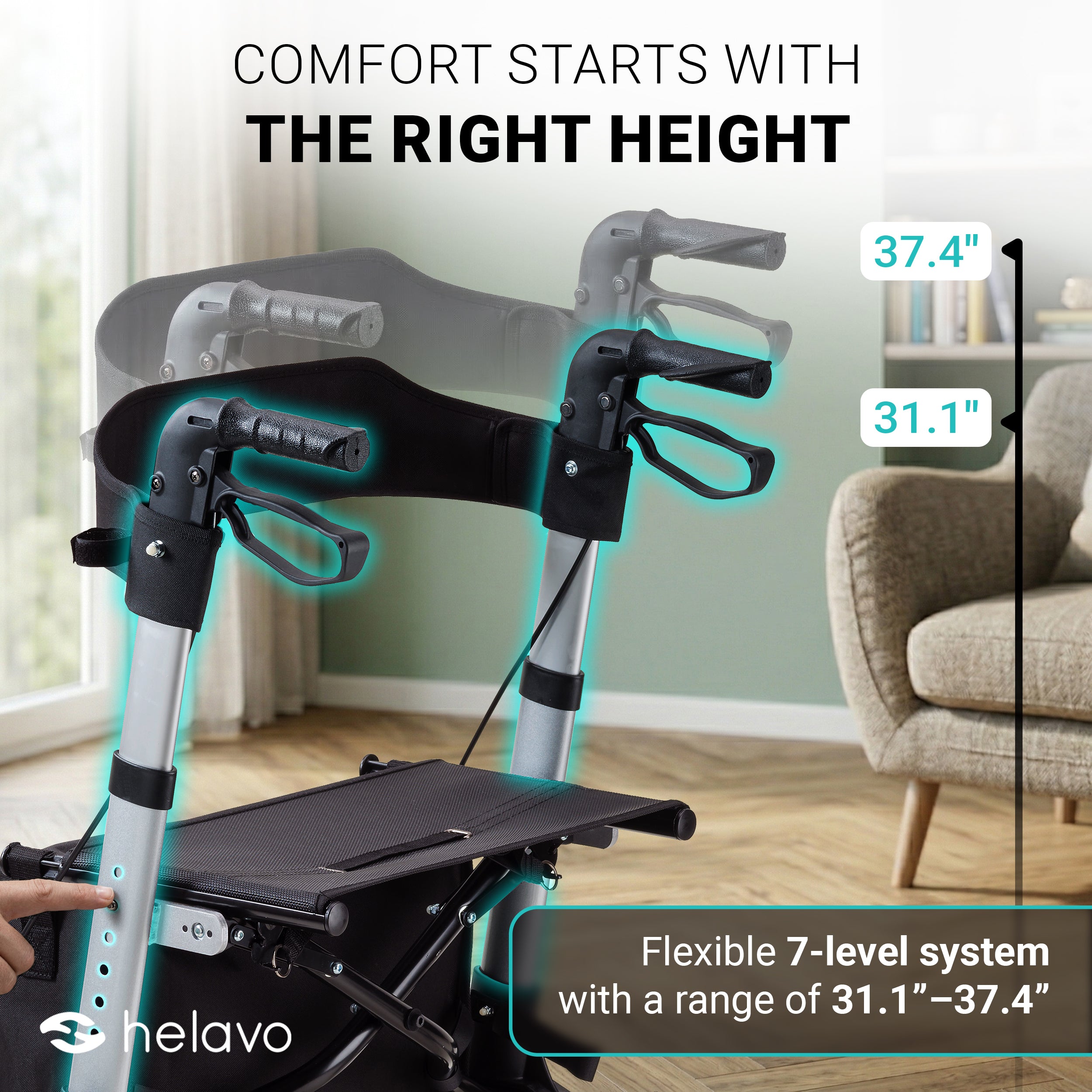 All-round foldable standard rollator H1010 Series