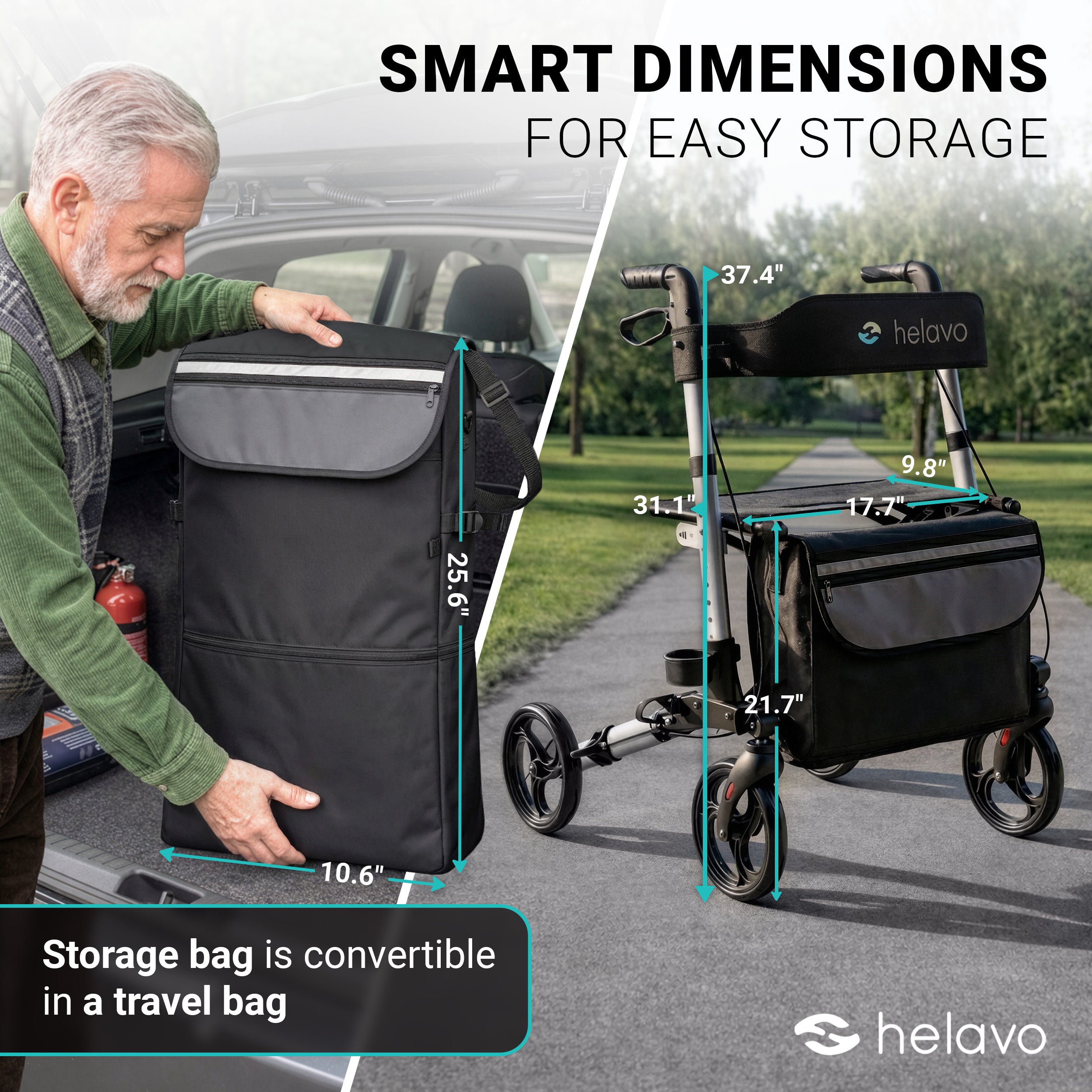 All-round foldable standard rollator H1010 Series