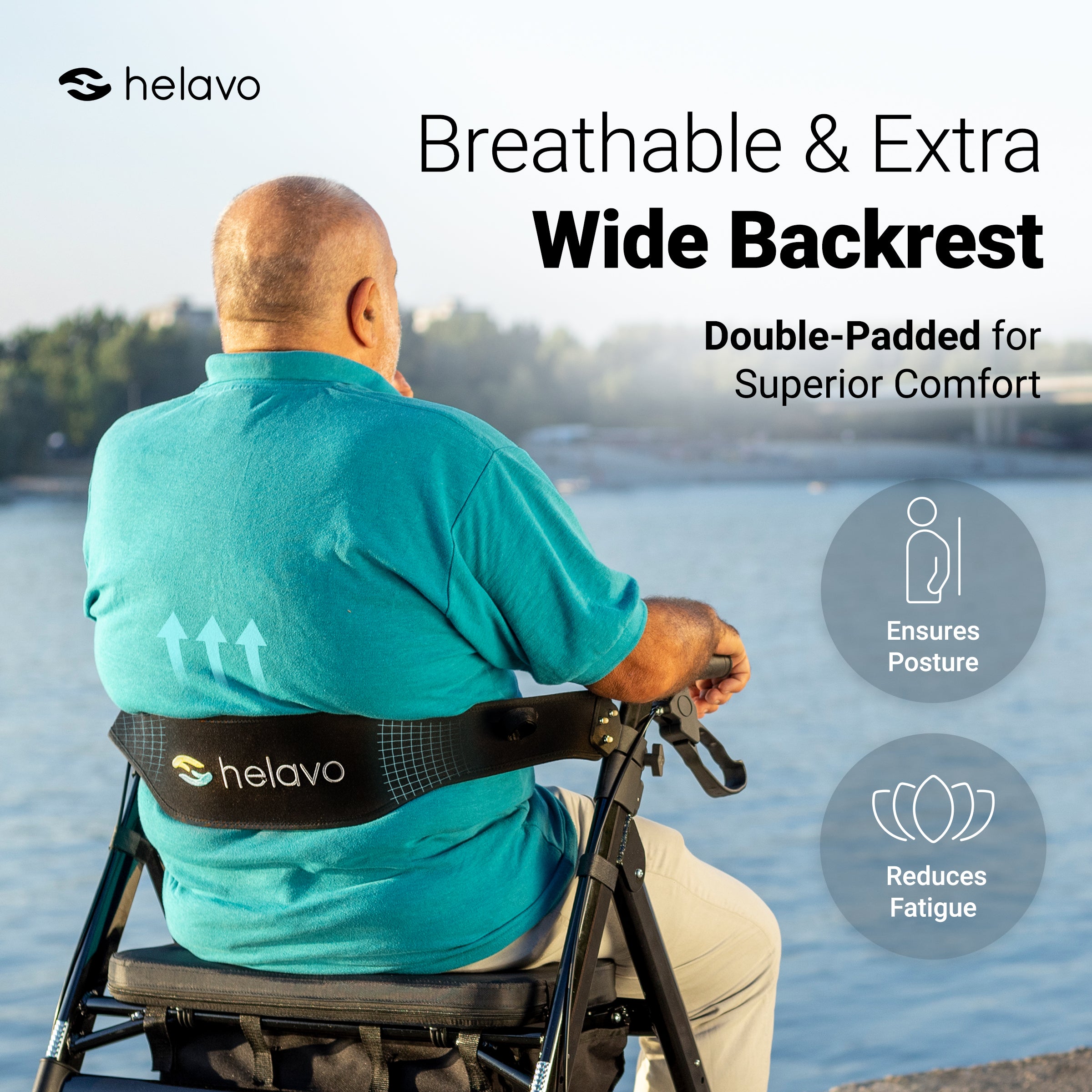 Heavy-duty rollator extra wide H1050 black