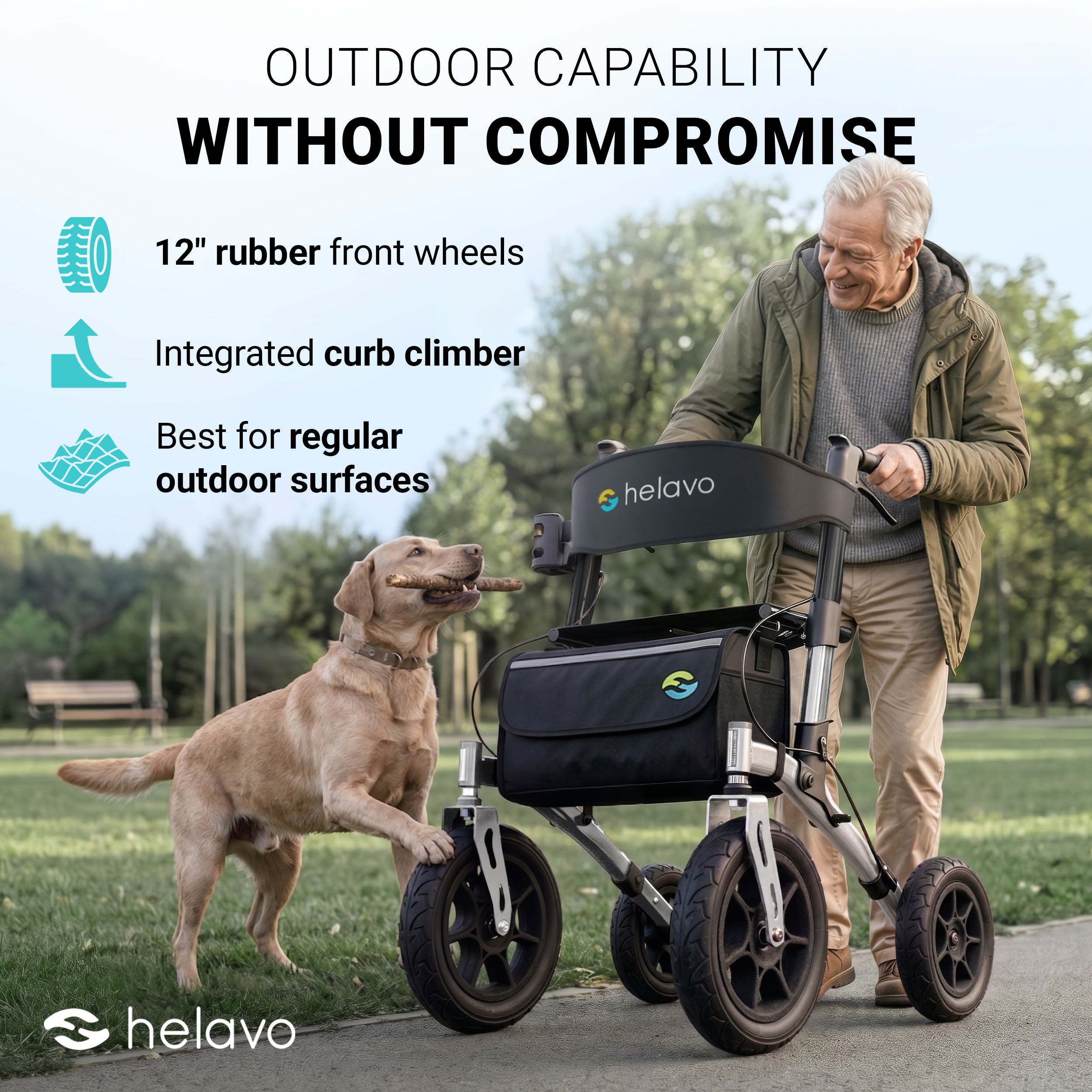 Extra Wide Bariatric Rollator Walker, 550 lbs Capacity (H1150)