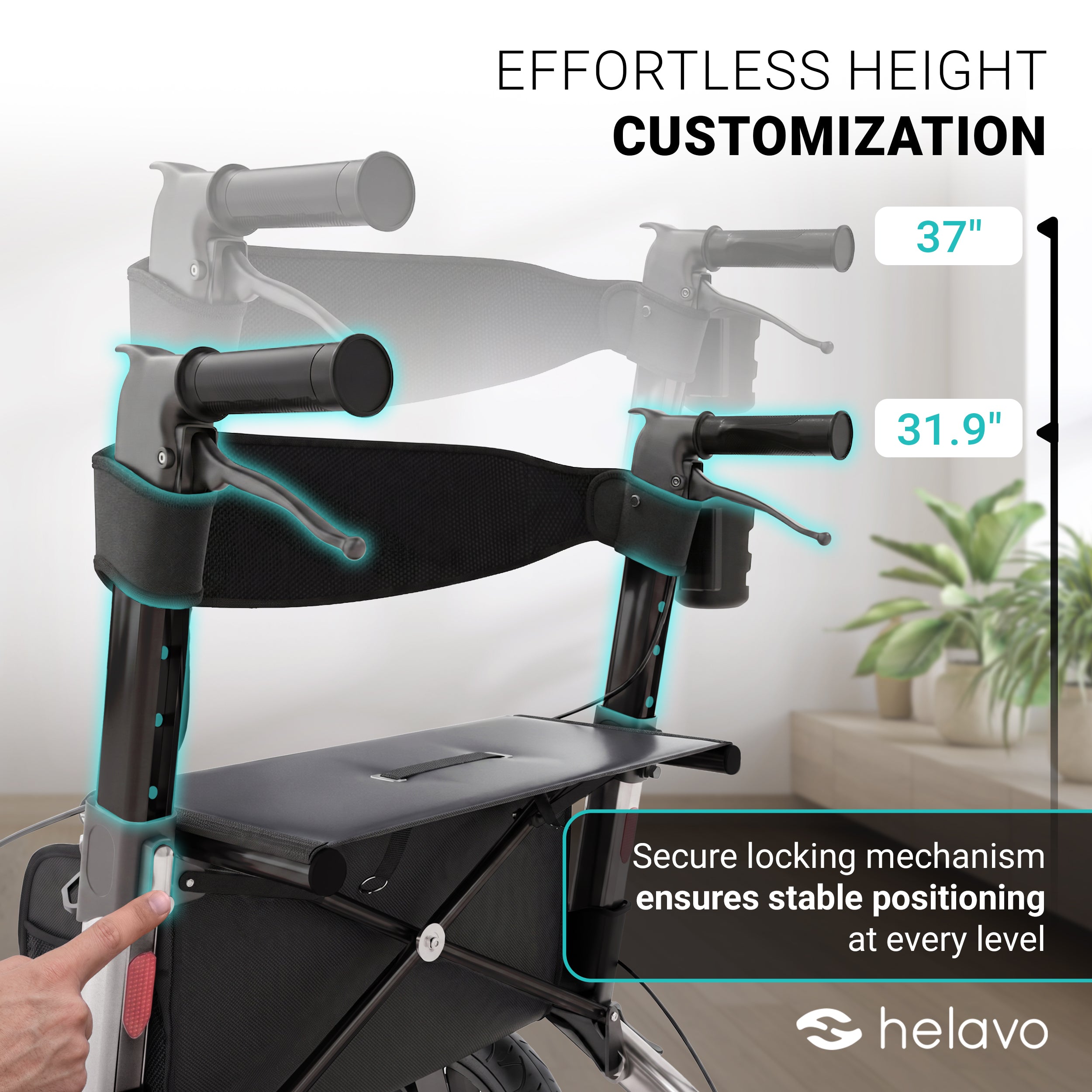 Extra Wide Bariatric Rollator Walker, 550 lbs Capacity (H1150)