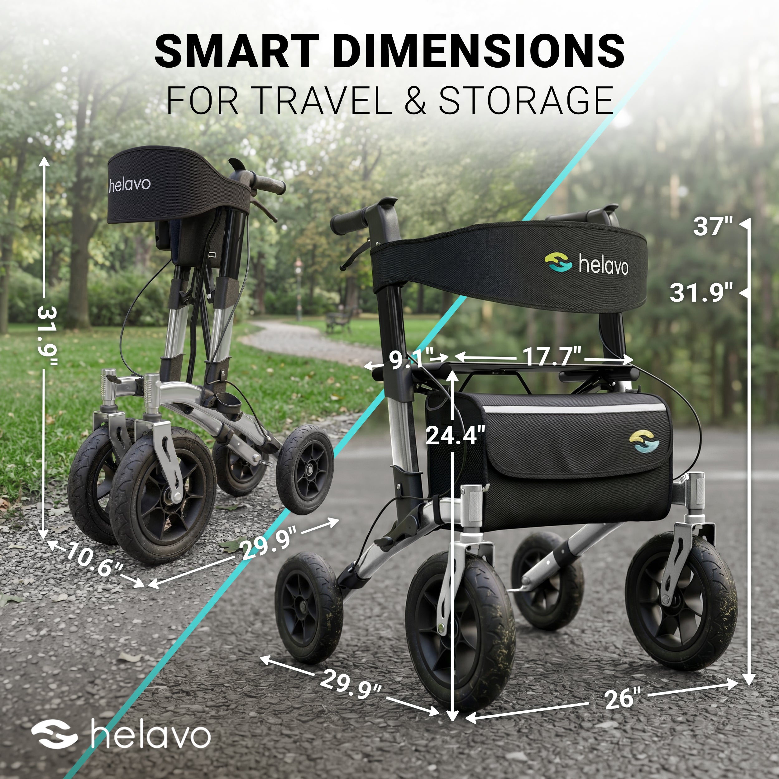 Extra Wide Bariatric Rollator Walker, 550 lbs Capacity (H1150)