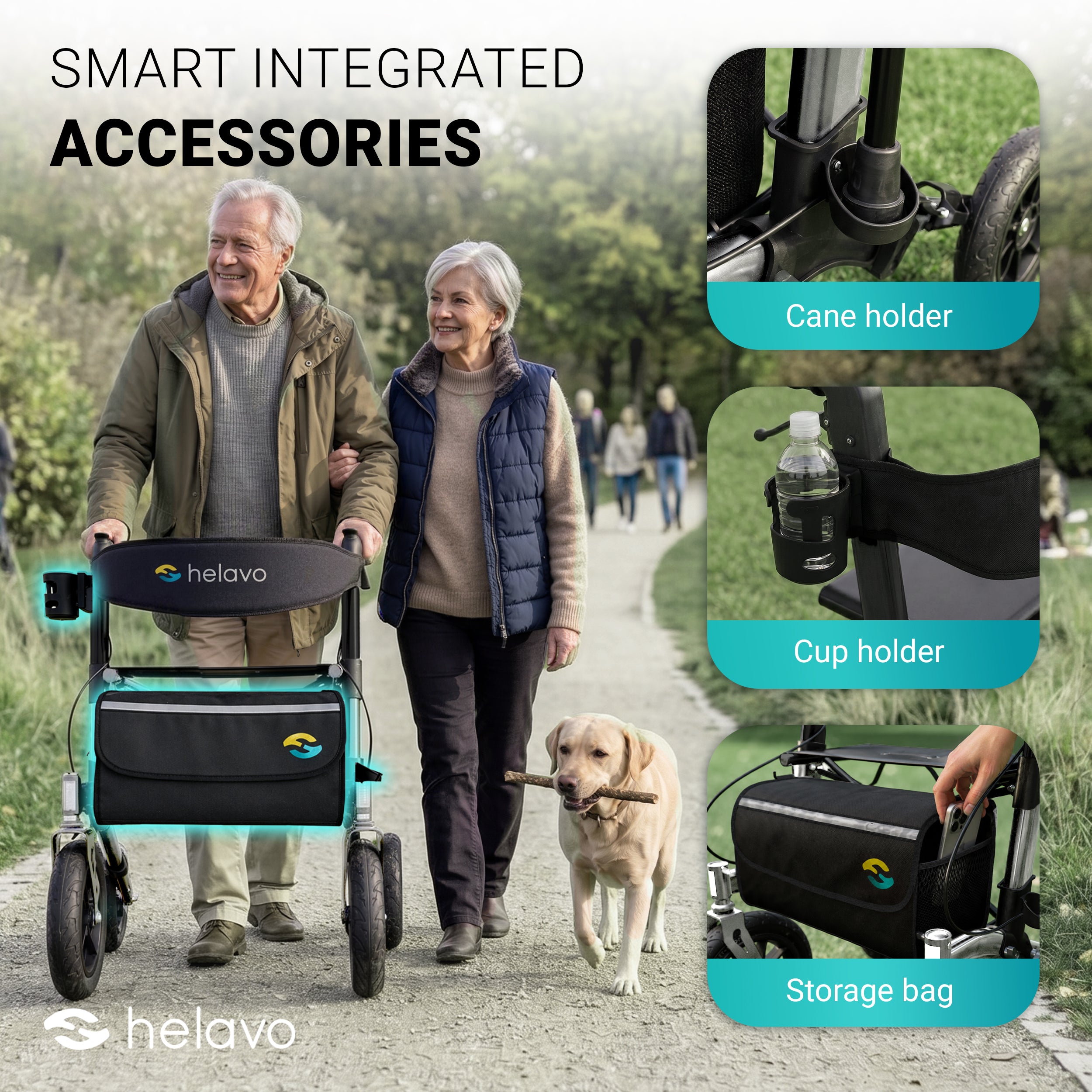 Extra Wide Bariatric Rollator Walker, 550 lbs Capacity (H1150)
