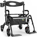 2 in 1 Walker Wheelchair Combo, Convertible to a Transport Chair (H1070)