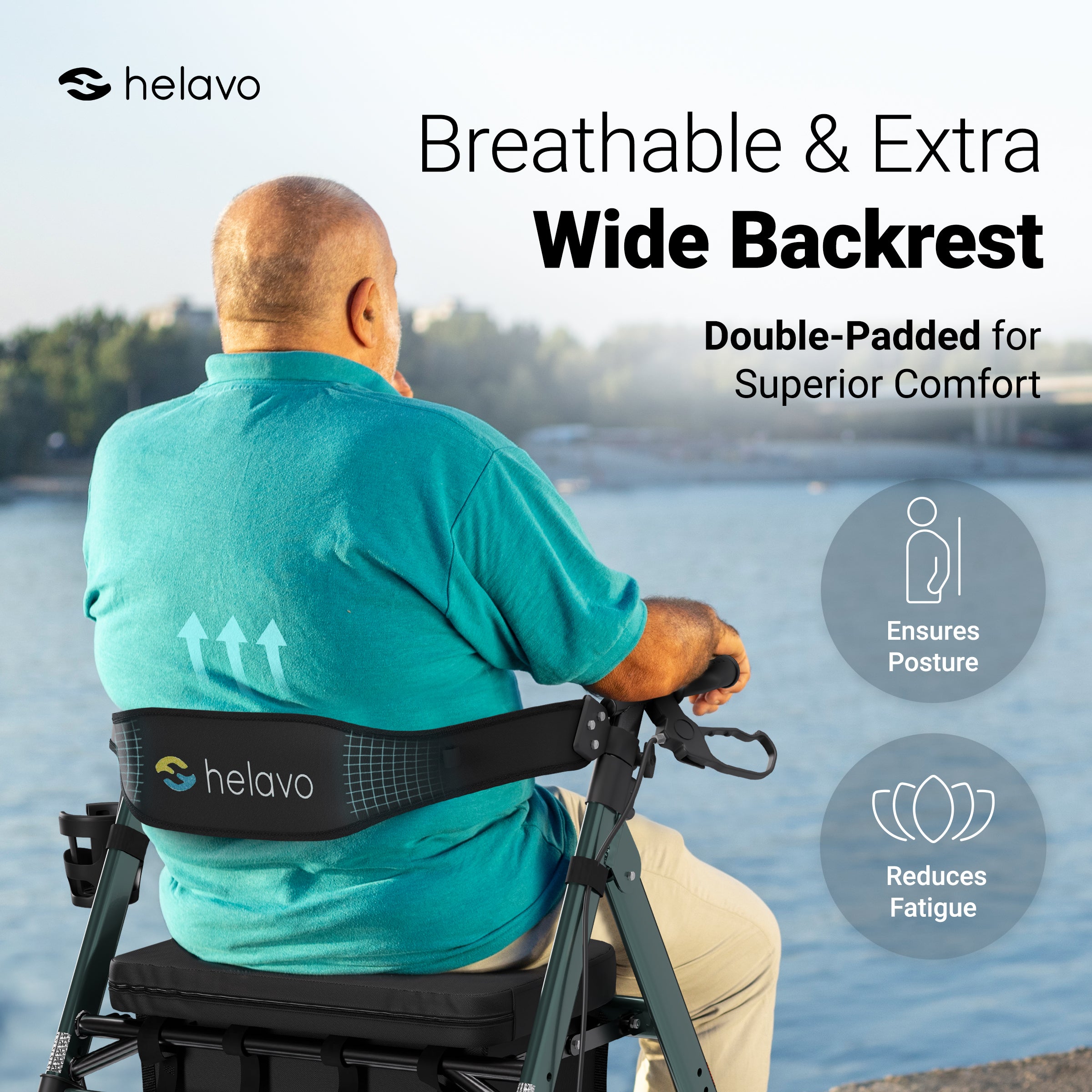 Extra Wide Bariatric Rollator Walker, 550 lbs Capacity (H1150)