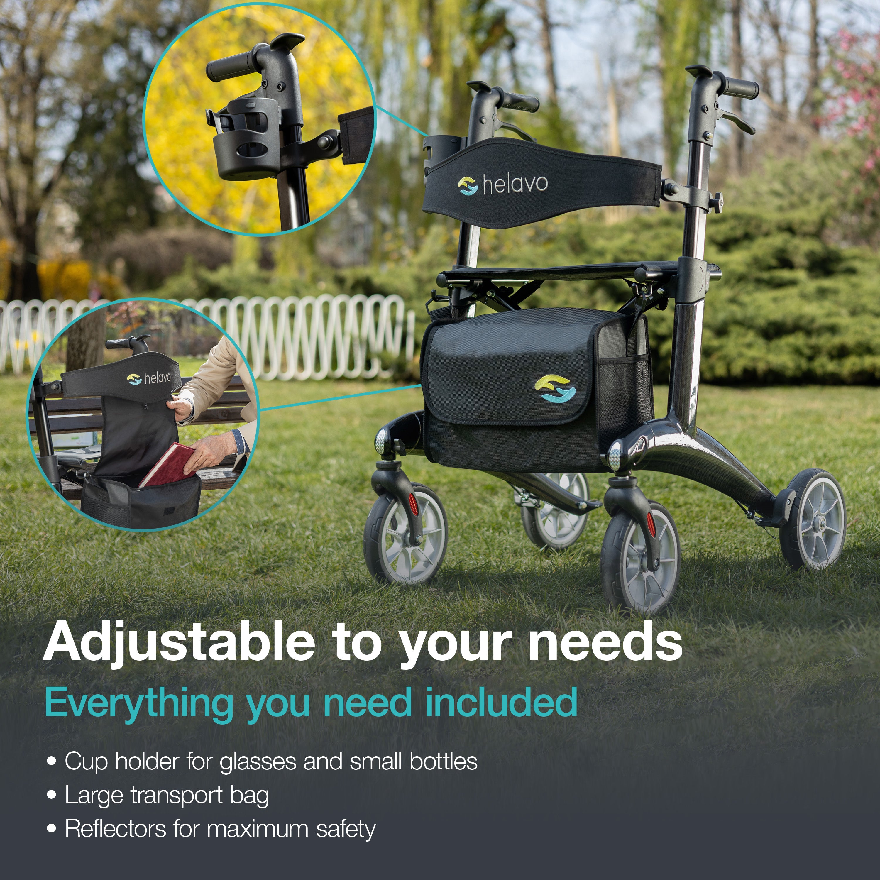 Ultralight Carbon Rollator H1210 Black