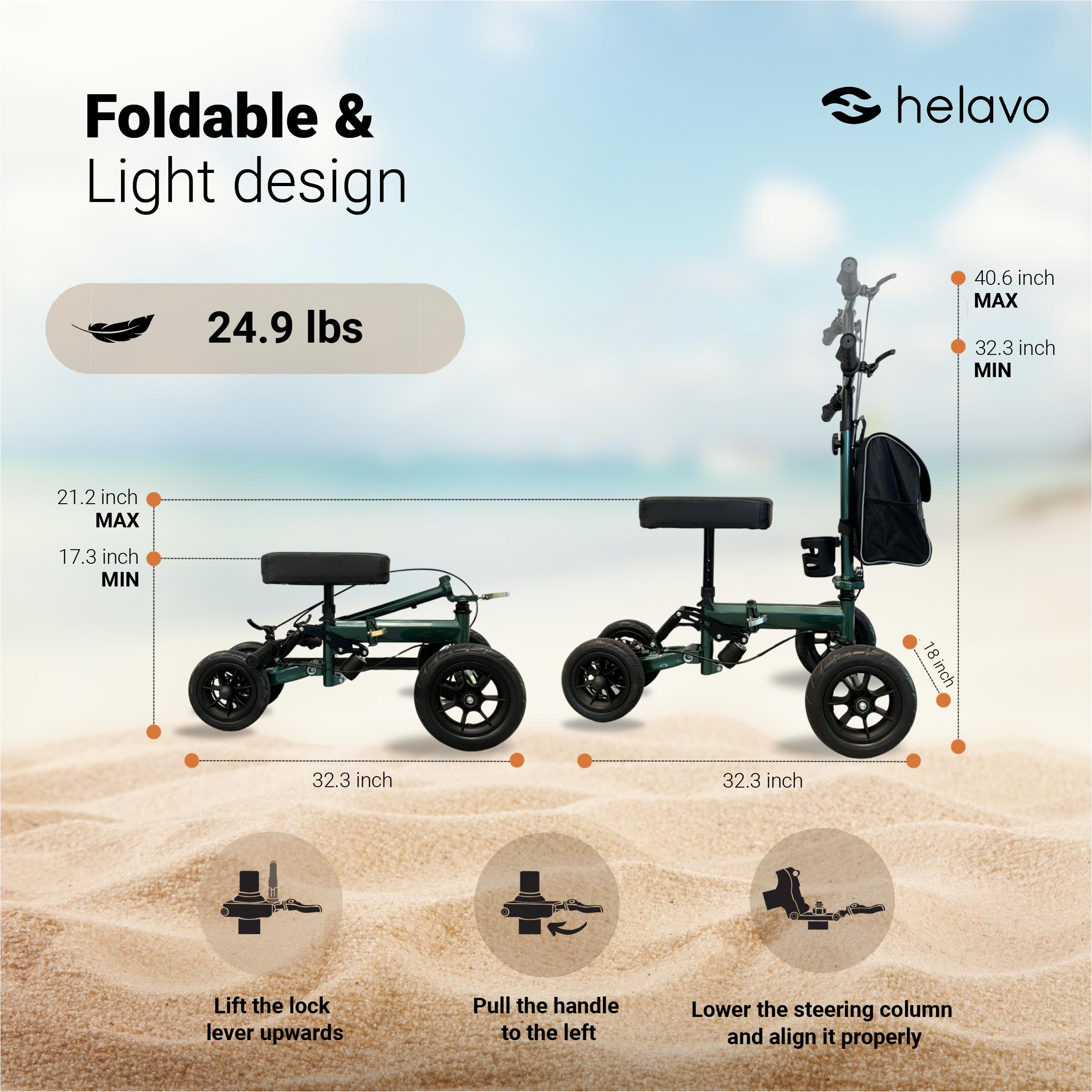 All-Terrain Knee Walker – 350 lbs Capacity