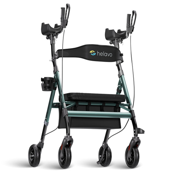 Extra wide heavy-duty Arthritis rollator with armrests H1360 Green