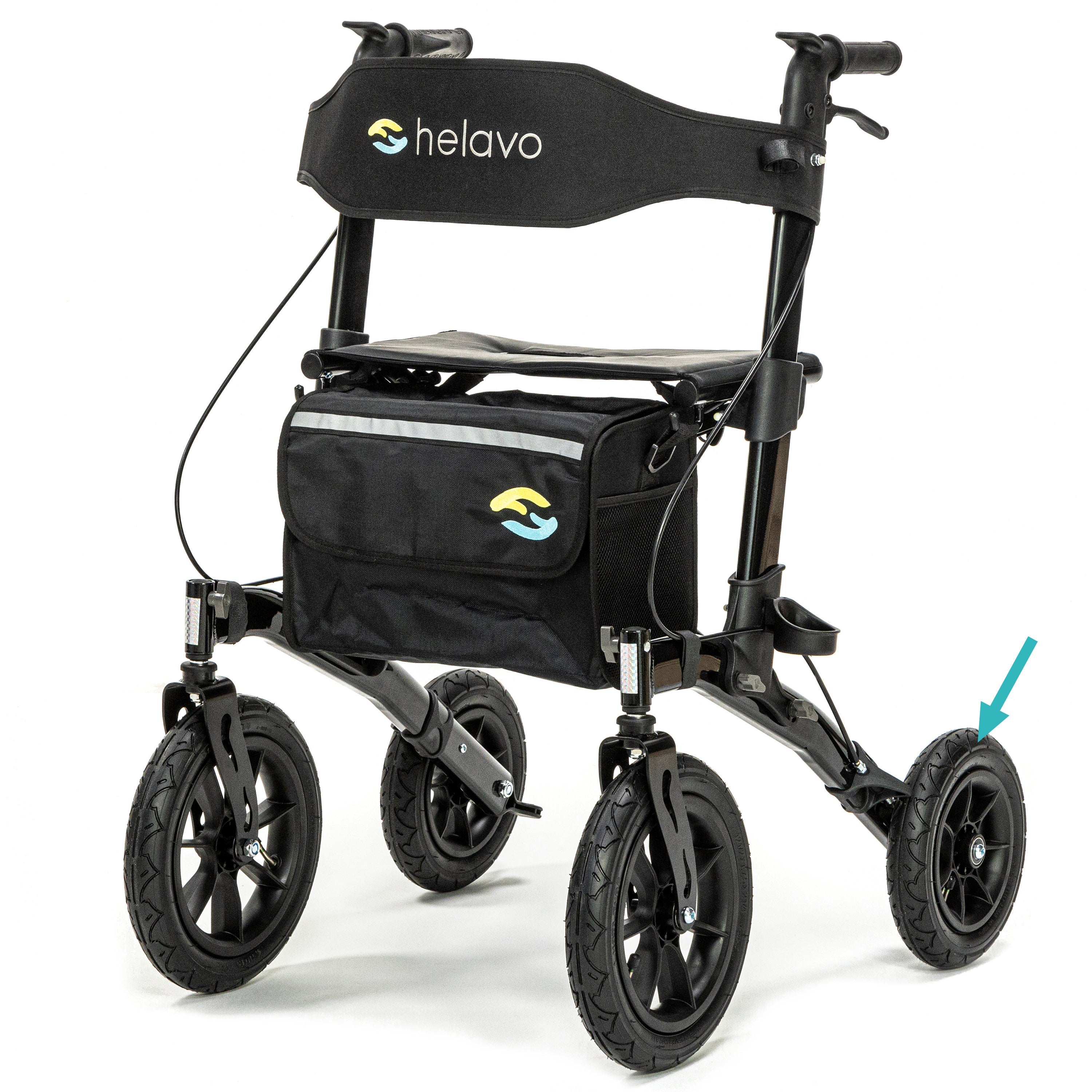 Spare part: Rear wheel for Helavo H1040 rollator series