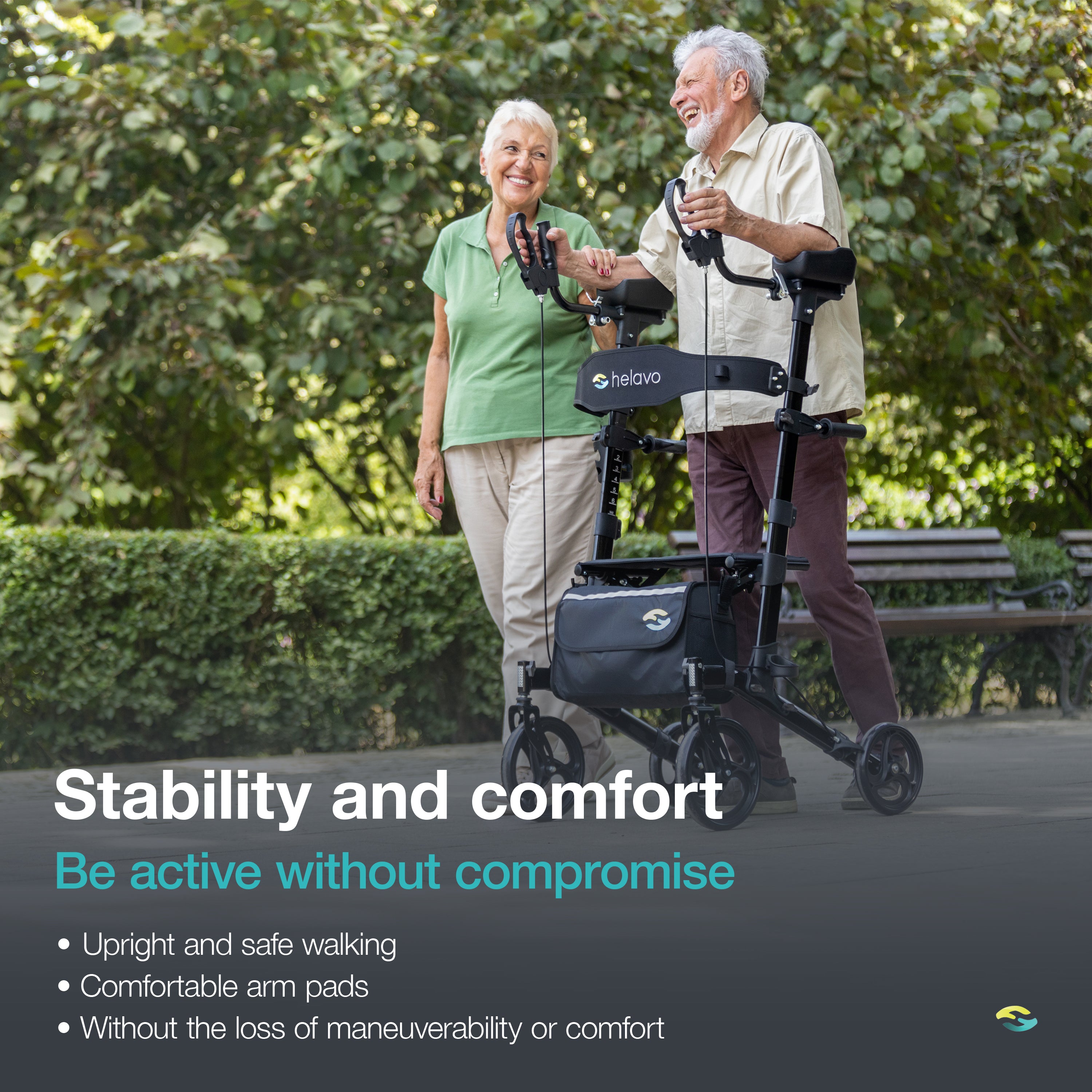 Arthritis Rollator with Padded Armrests H1060 Black