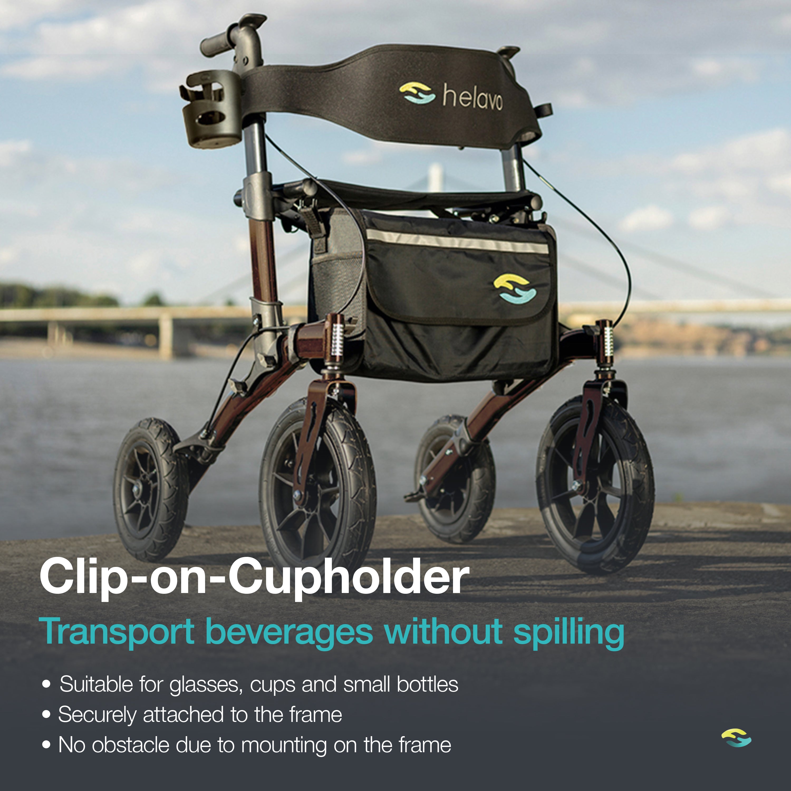 Outdoor Rollator with Puncture-Proof Solid Rubber Tires H1140 Series