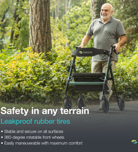 Helavo Heavy Duty All Terrain Walker - Extra Wide Bariatric Outdoor Rollator for Seniors - 500 lbs Weight Capacity