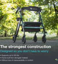 Helavo Heavy Duty All Terrain Walker - Extra Wide Bariatric Outdoor Rollator for Seniors - 500 lbs Weight Capacity
