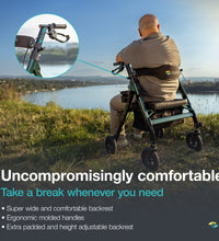 Helavo Heavy Duty All Terrain Walker - Extra Wide Bariatric Outdoor Rollator for Seniors - 500 lbs Weight Capacity