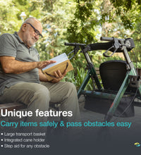 Helavo Heavy Duty All Terrain Walker - Extra Wide Bariatric Outdoor Rollator for Seniors - 500 lbs Weight Capacity