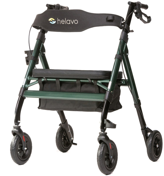 Helavo Heavy Duty All Terrain Walker - Extra Wide Bariatric Outdoor Rollator for Seniors - 500 lbs Weight Capacity