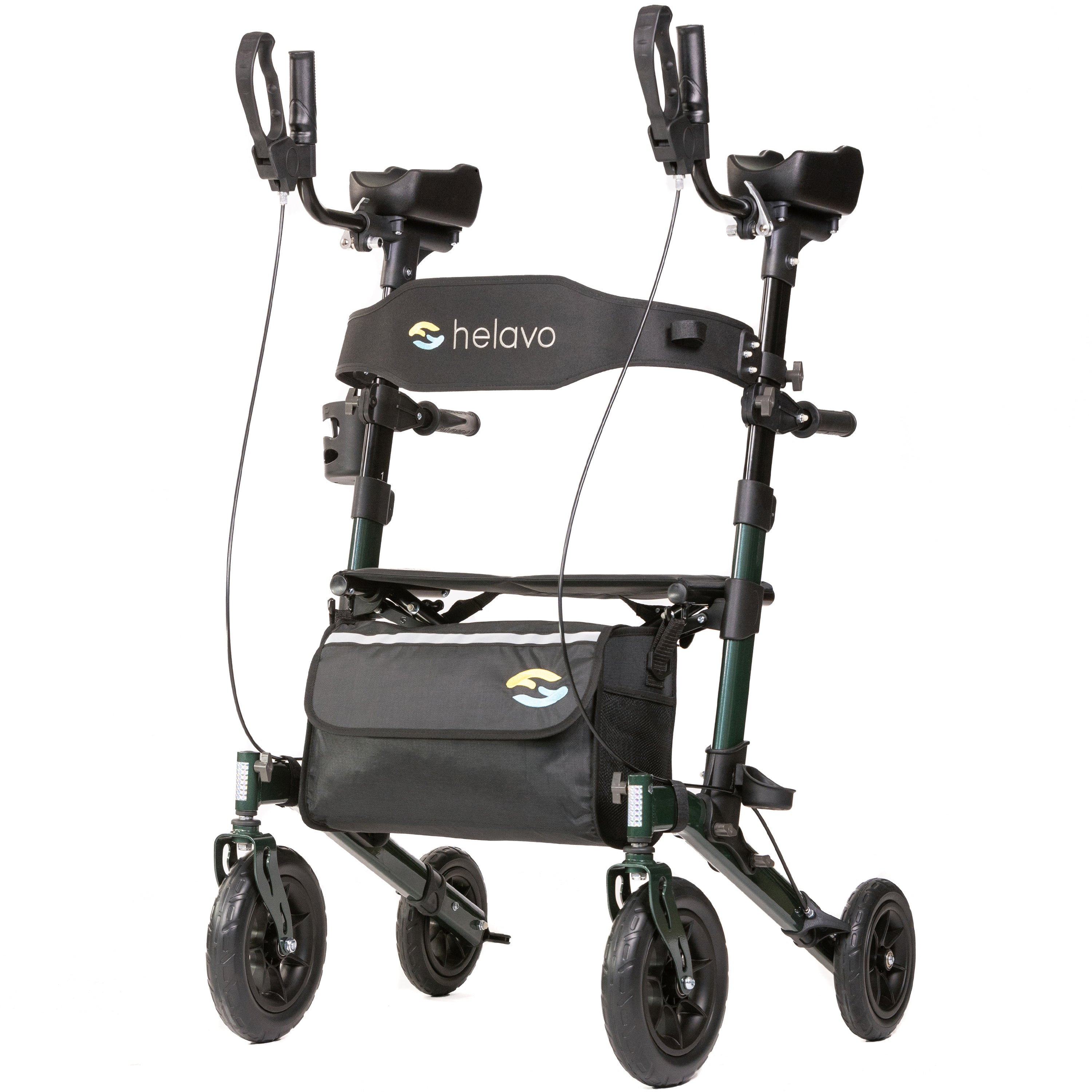 Outdoor Arthritis Rollator with Puncture-Proof Solid Rubber Tires H1160 Green