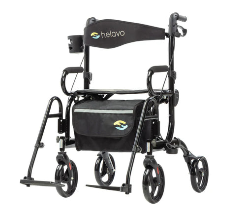 2 in 1 Rollator & Wheelchair Combo H1070 Black