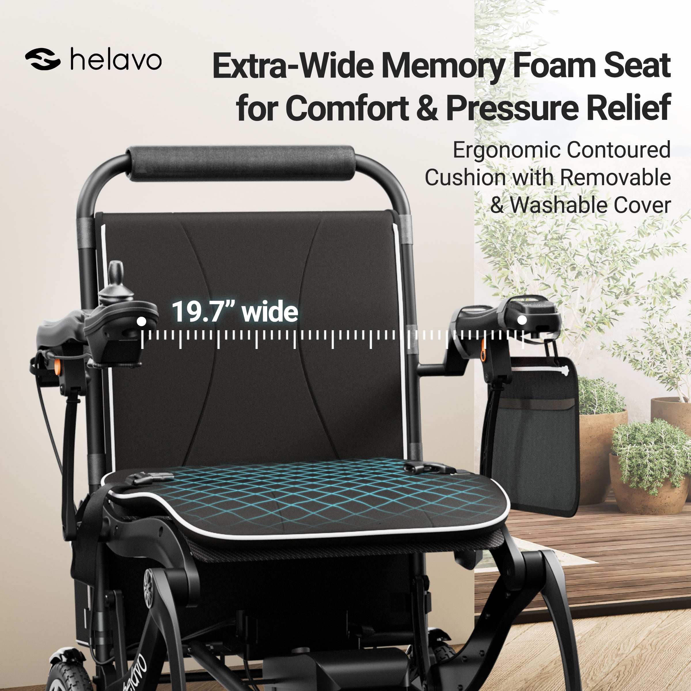 Ultralight Electric Wheelchair, Magnesium & Carbon Fiber Frame (H2320)