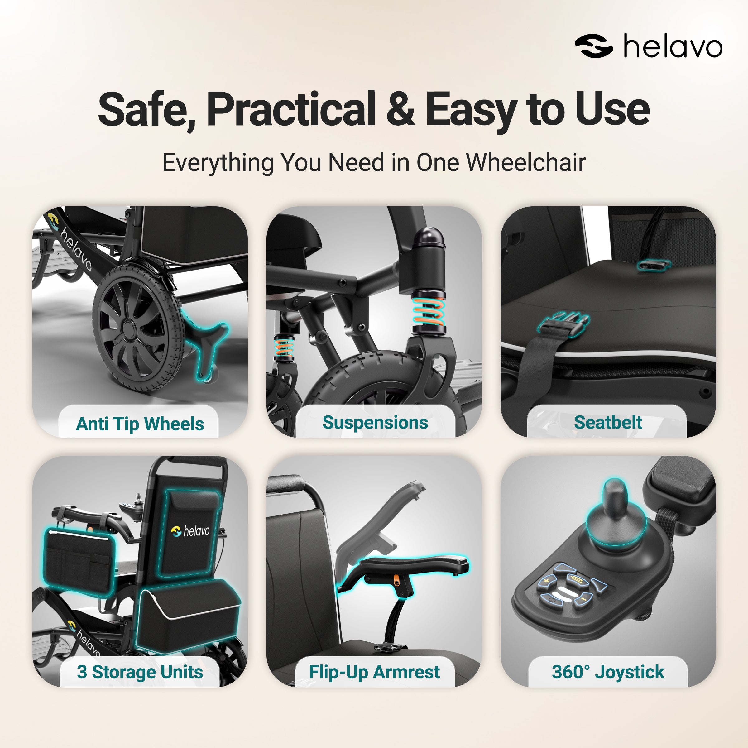 Ultralight Electric Wheelchair, Magnesium & Carbon Fiber Frame (H2320)