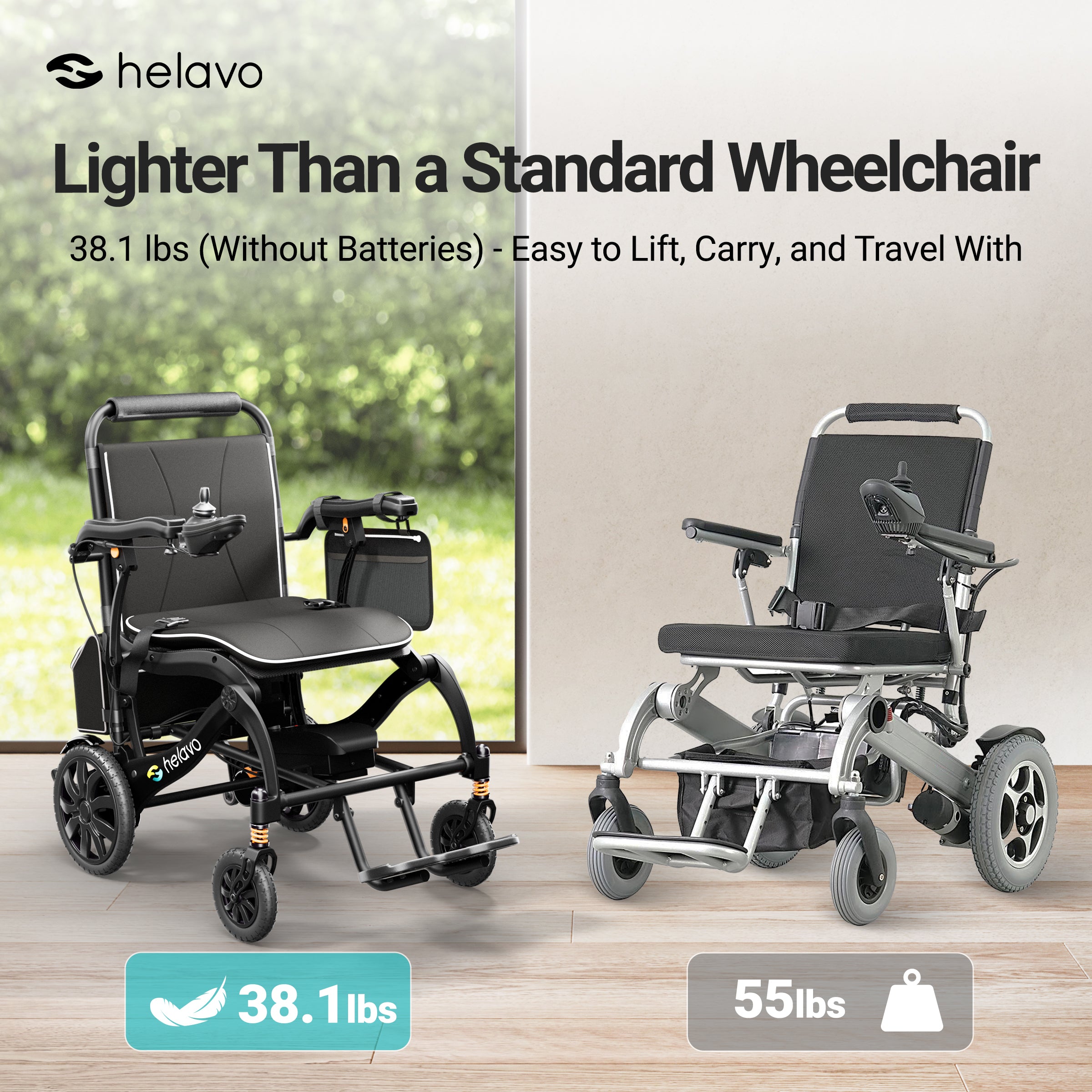 Ultralight Electric Wheelchair, Magnesium & Carbon Fiber Frame (H2320)