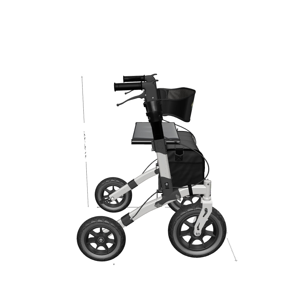 All Terrain Walker, 12" Solid Rubber Tires, Outdoor Rollator Walker (H1140)