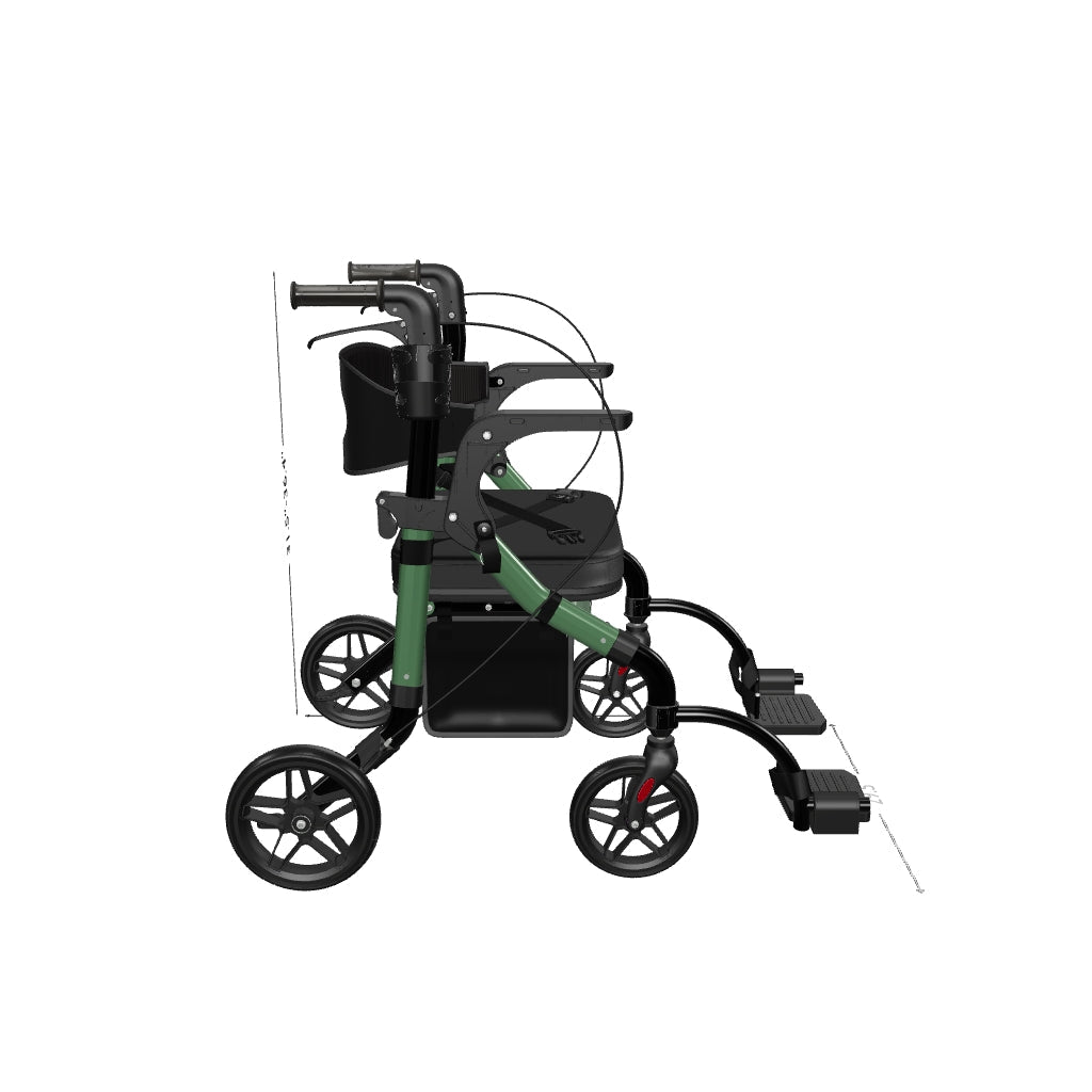 2 in 1 Rollator & Wheelchair Combo H1070 Black