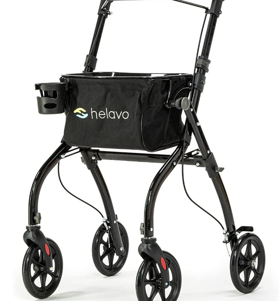 HELAVO Lightweight Indoor Walker for Seniors - Foldable Rollator Designed for Narrow