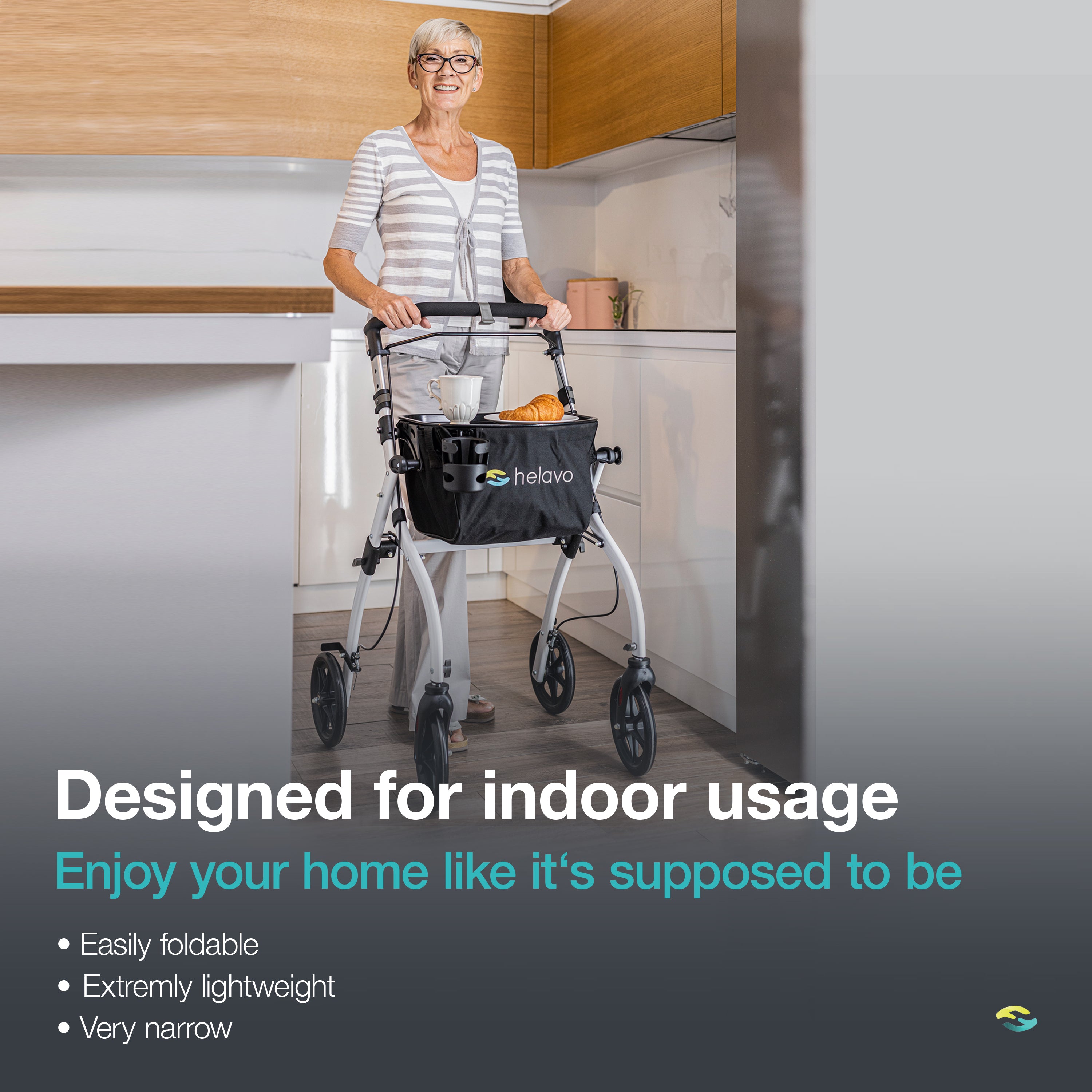 Narrow Indoor Rollator Walker H1030 Series