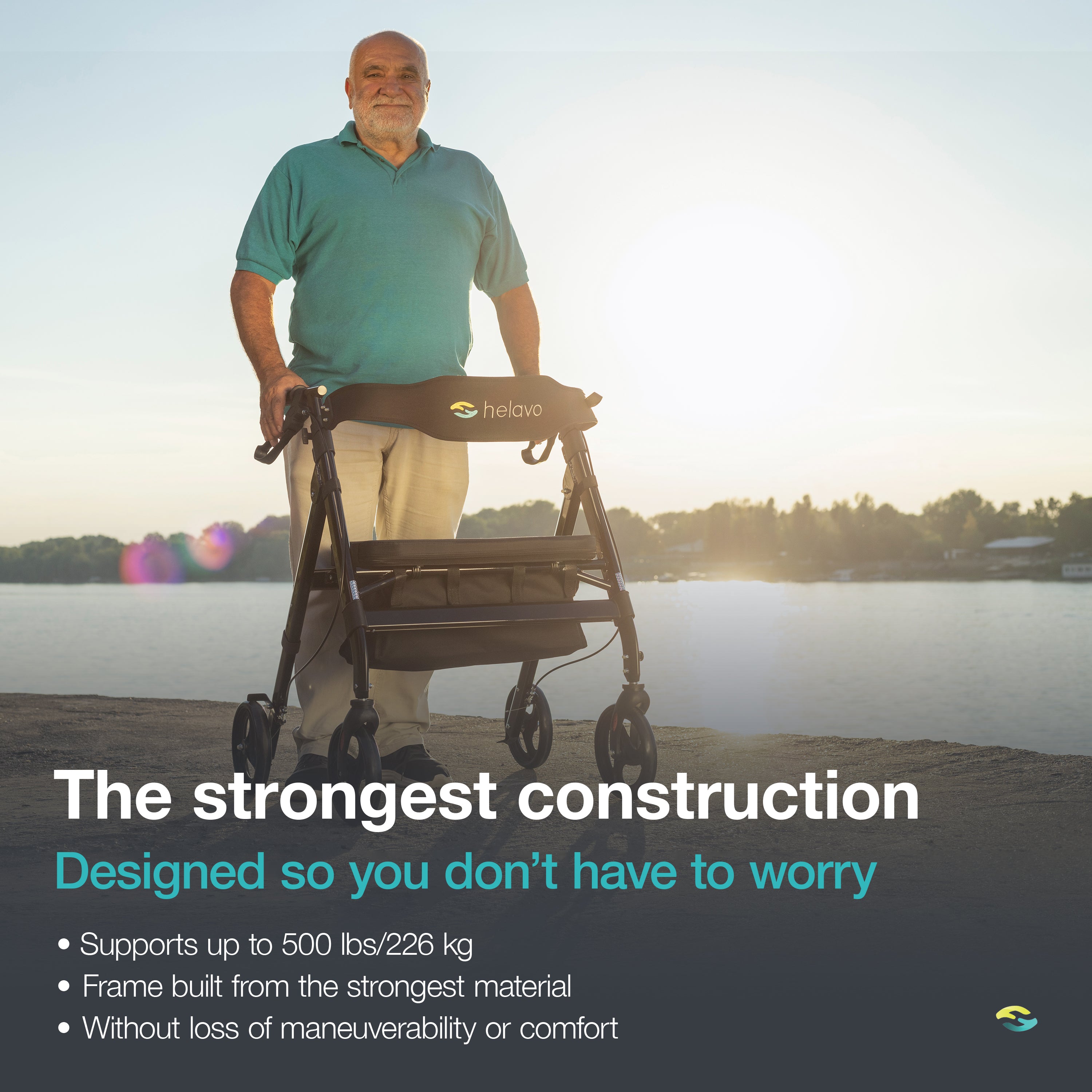 Heavy-duty rollator extra wide H1050 black