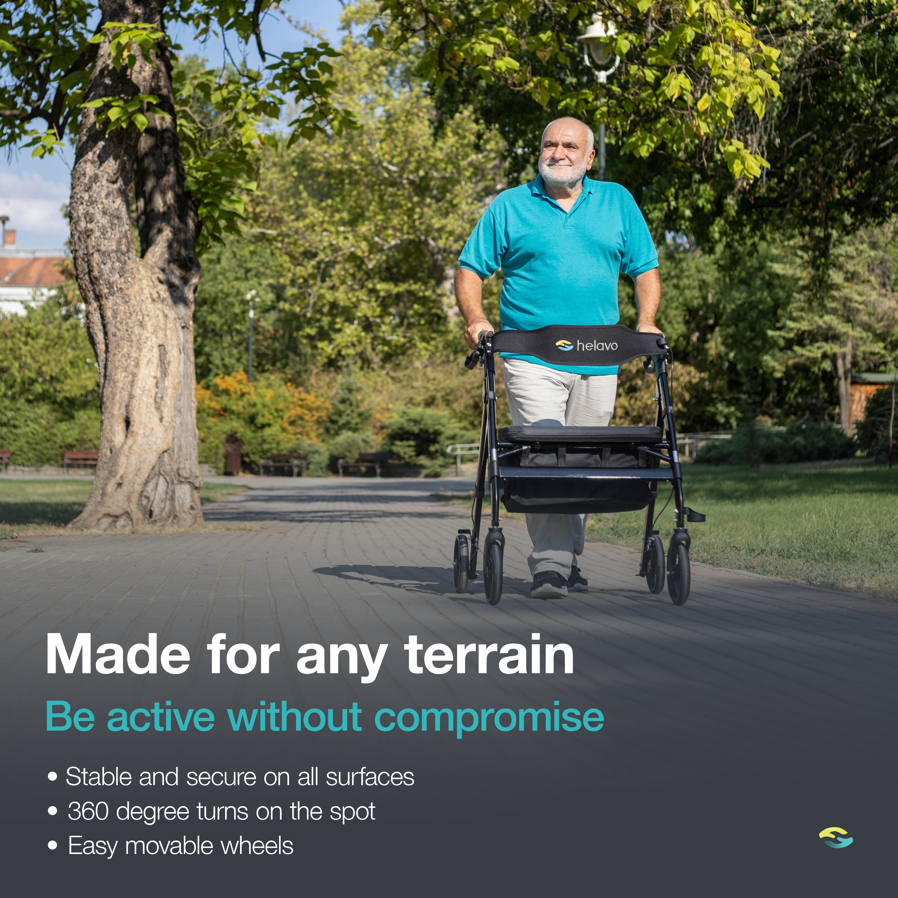 Heavy-duty rollator extra wide H1050 black