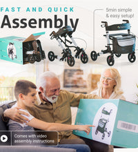 Foldable premium rollator - Silver - lightweight aluminum - maximum mobility indoors and outdoors.